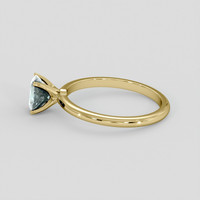 1.02 Ct. Bluish Green Sapphire Ring, 14K Yellow Gold 4