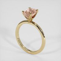 2.50 Ct. Peach Sapphire Ring, 14K Yellow Gold 2