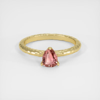 0.90 Ct. Reddish Pink Sapphire Ring, 14K Yellow Gold 1