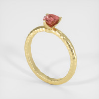 0.90 Ct. Reddish Pink Sapphire Ring, 14K Yellow Gold 2