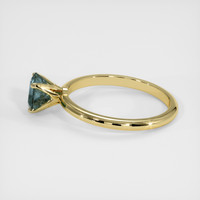 1.10 Ct. Greenish Blue Sapphire Ring, 14K Yellow Gold 4