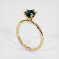 1.13 Ct. Greenish Blue Sapphire Ring, 14K Yellow Gold 2