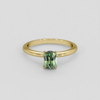 1.37 Ct. Green Sapphire Ring, 14K Yellow Gold 1