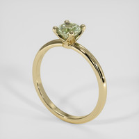 0.70 Ct. Yellowish Green Sapphire Ring, 14K Yellow Gold 2
