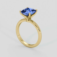 3.26 Ct. Blue Sapphire Ring, 18K Yellow Gold 2