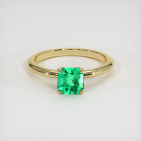 0.89 Ct. Emerald Ring, 18K Yellow Gold 1