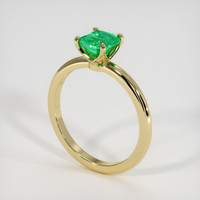 0.89 Ct. Emerald Ring, 18K Yellow Gold 2