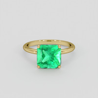 2.73 Ct. Emerald Ring, 18K Yellow Gold 1