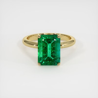 4.19 Ct. Emerald Ring, 18K Yellow Gold 1
