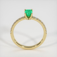 0.43 Ct. Emerald Ring, 18K Yellow Gold 3