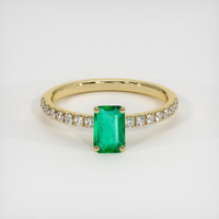 0.48 Ct. Emerald Ring, 18K Yellow Gold 1