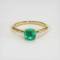 1.00 Ct. Emerald Ring, 18K Yellow Gold 1