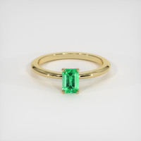 0.48 Ct. Emerald Ring, 18K Yellow Gold 1