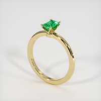 0.48 Ct. Emerald Ring, 18K Yellow Gold 2