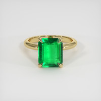 3.22 Ct. Emerald Ring, 18K Yellow Gold 1