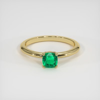 0.57 Ct. Emerald Ring, 18K Yellow Gold 1