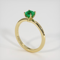 0.57 Ct. Emerald Ring, 18K Yellow Gold 2