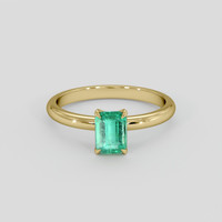 0.97 Ct. Emerald Ring, 18K Yellow Gold 1