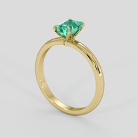 0.97 Ct. Emerald Ring, 18K Yellow Gold 2
