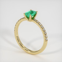 0.45 Ct. Emerald Ring, 18K Yellow Gold 2