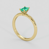 0.45 Ct. Emerald Ring, 18K Yellow Gold 2