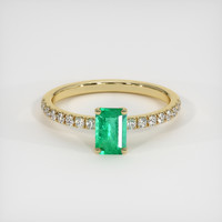 0.42 Ct. Emerald Ring, 18K Yellow Gold 1
