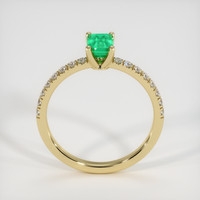 0.42 Ct. Emerald Ring, 18K Yellow Gold 3