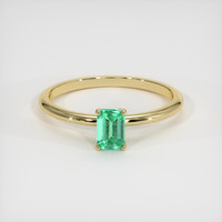 0.54 Ct. Emerald Ring, 18K Yellow Gold 1