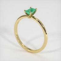 0.54 Ct. Emerald Ring, 18K Yellow Gold 2