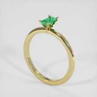 0.36 Ct. Emerald Ring, 18K Yellow Gold 2