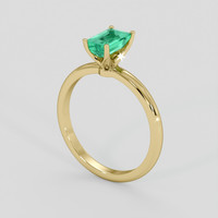 0.98 Ct. Emerald Ring, 18K Yellow Gold 2