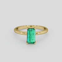 1.57 Ct. Emerald Ring, 18K Yellow Gold 1