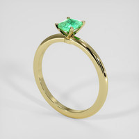 0.55 Ct. Emerald Ring, 18K Yellow Gold 2