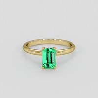 1.49 Ct. Emerald Ring, 18K Yellow Gold 1