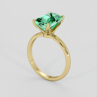 3.13 Ct. Emerald Ring, 18K Yellow Gold 2