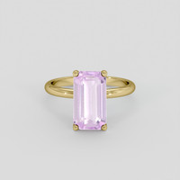 4.46 Ct. Pinkish Purple Kunzite Ring, 18K Yellow Gold 1