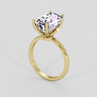 5.24 Ct. Purplish Pink Kunzite Ring, 18K Yellow Gold 2