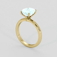 2.69 Ct. Greenish Blue Aquamarine Ring, 18K Yellow Gold 2