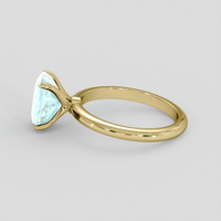 2.69 Ct. Greenish Blue Aquamarine Ring, 18K Yellow Gold 4