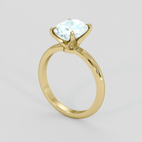 2.32 Ct. Blue Aquamarine Ring, 18K Yellow Gold 2