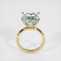 10.50 Ct. Bluish Green Aquamarine Ring, 18K Yellow Gold 3