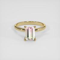 0.91 Ct. Watermelon Tourmaline Ring, 18K Yellow Gold 1