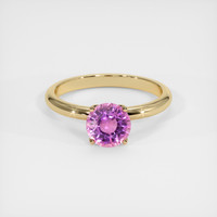 0.95 Ct. Pink Sapphire Ring, 18K Yellow Gold 1