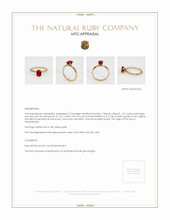 Ruby Ring 1.01 Ct. 18K Yellow Gold Appraisal