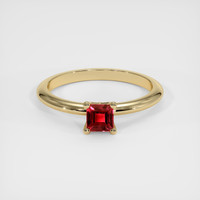 0.45 Ct. Ruby Ring, 18K Yellow Gold 1