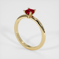 0.45 Ct. Ruby Ring, 18K Yellow Gold 2