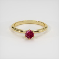 0.67 Ct. Ruby Ring, 18K Yellow Gold 1
