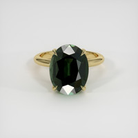 8.09 Ct. Bluish Green Sapphire Ring, 18K Yellow Gold 1