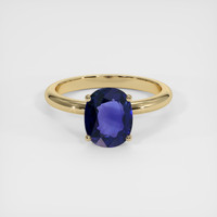 2.44 Ct. Blue Sapphire Ring, 18K Yellow Gold 1
