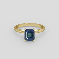 1.60 Ct. Greenish Blue Sapphire Ring, 18K Yellow Gold 1